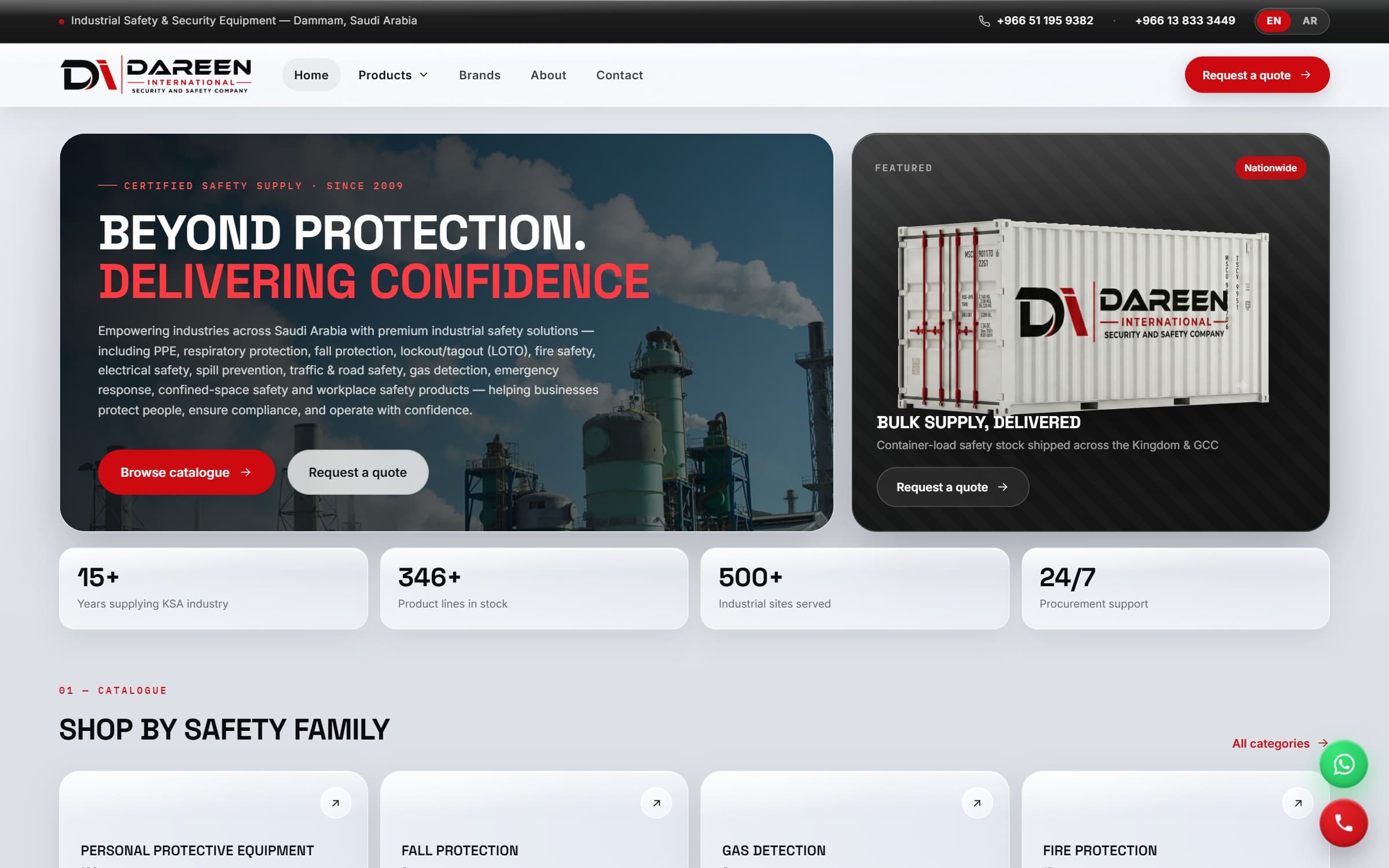 Dareen International — Industrial Safety · Procurement Catalog · Dammam, KSA, built by Xplico